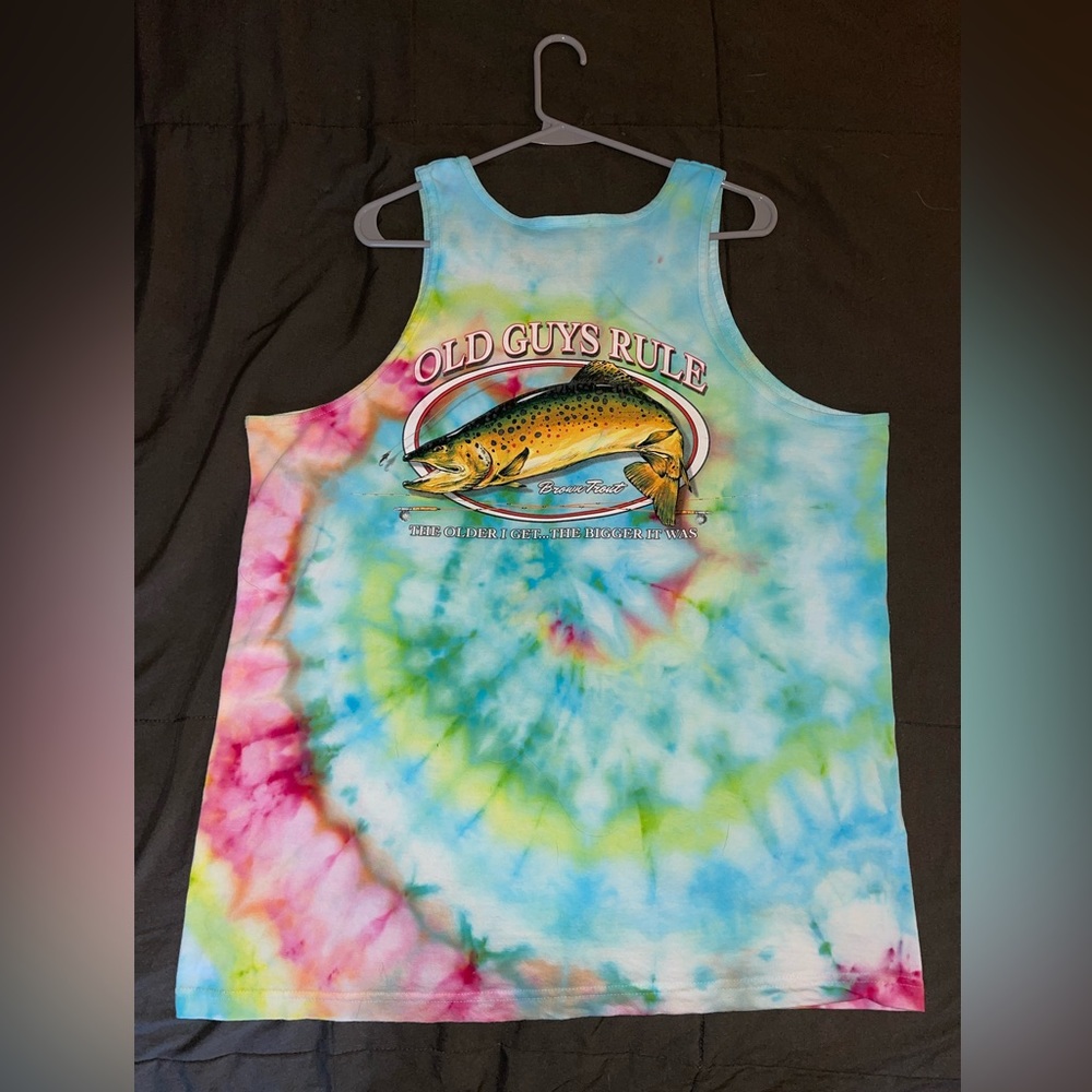 Old Guys Rule Tie Dyed Tank